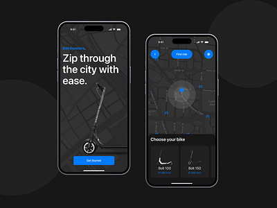 Bolt Scooters. - UI Design app design graphic design typography ui ux vector