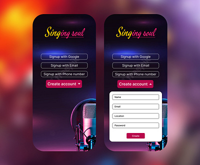 Sign up page app design color theory design graphic design ui uiux