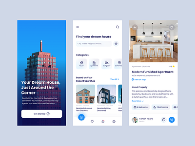 Real Estate App Concept app application appui design mobile design mobile ui property real estate real estate app ui uidesign uiux
