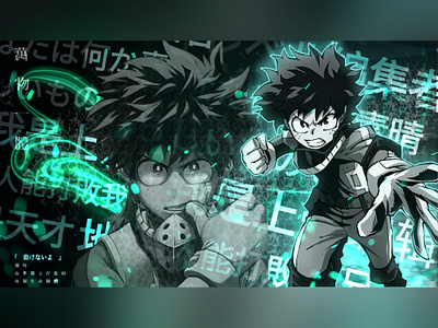 Mha deku thumbnail design graphic design thumbnail ui vector