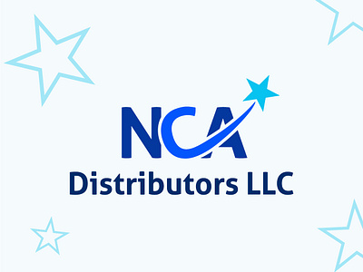 NCA Disributors LLC Logo Design. a branding business c ca design disributors flat graphic design letter logo logodesign logodesigner logofolio logotype n nc nca star typography