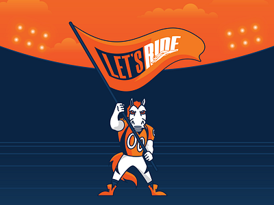 Miles the Mascot Illustration broncos denver denver broncos football illustration mascot nfl sports