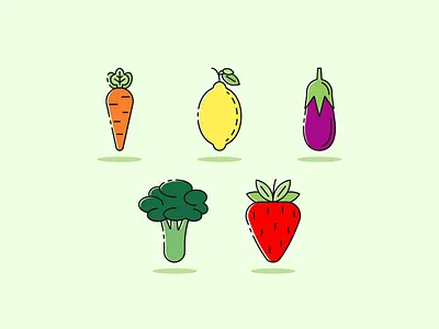 Set of linear food icons digital art icon illustration line icons outline ui vector