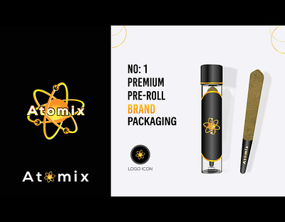 Atomix Cannabis Hemp Cbd Shop Logo & Packaging Design cannabis business logo medical cannabis packaging