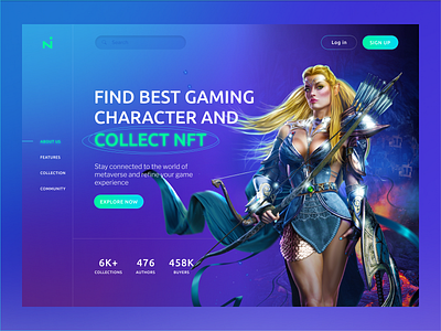 NFT Landing Page design figma gambling gaming graphic design landing landing page nft photoshop ui uiux ux