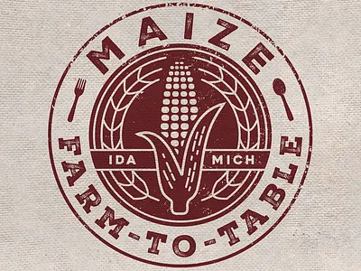 Maize Farm-to-Table Eatery Identity branding design id identity illustration logo woodcut