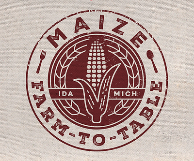 Maize Farm-to-Table Eatery Identity branding design id identity illustration logo woodcut
