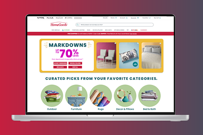 HomeGoods Ecommerce Home Page/Landing Page Redesign ecommerce home decor home furnishing home page homegoods landing page redesign ui ux