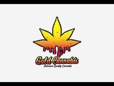 Gold Cannabis Hemp Cbd Drip Logo Design logo medical cannabis packaging