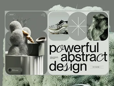 Interrio© - Landing page design 3d abstract clear green landing page tranding design web design