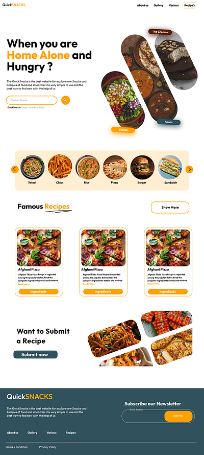 Snacks poster food food website graphic design mock up social media post ui ui design ux web ui website website ui