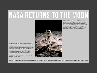 Nasa Layout article astronomy layout moon nasa space typography web