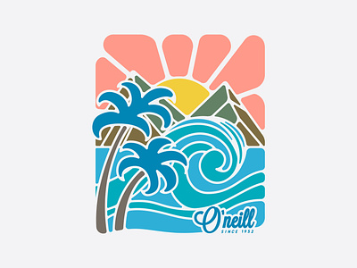 Apparel Graphic - O'Neill apparel graphic design illustration oneill surfing surfing graphic vector