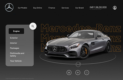 Landing page design for Mercedes AMG GT 3d animation branding design graphic design illustration logo motion graphics typography ui ux vector