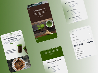 Daily UI 006 branding coffee inspirations mobile responsive sage color ui ui design ux design uxui
