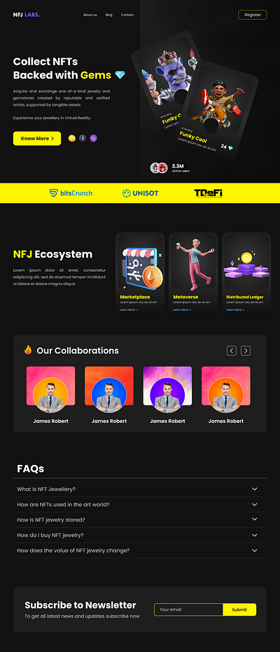 Web3 Landing Page 3d crypto nft ui web3