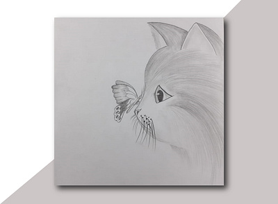 Cat & Butterfly Pencil Art Drawing art branding drawing graphic design illustration illustrator pencil art pencil art drawing sketch sketching