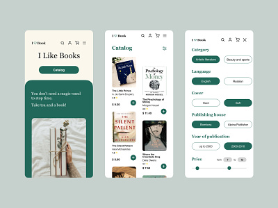 UX/UI Design Bookstore book catalog book sales books bookstore design figma mobile shop ui ux web website