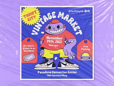 2021 Vintage Market Poster 2d advertisement branding character design illustration market poster vintage