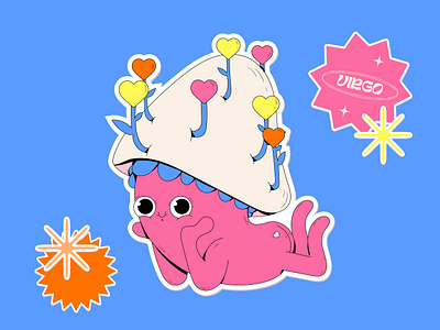 Shroomy Zodiac 2d character cute design fungi illustration mushrooms sticker sticker pack vector