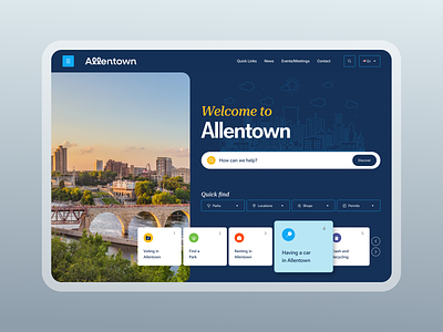 Allentown - a site created for citizens citizens city city hall dashboard design graphic design illustration residents ui ux web design