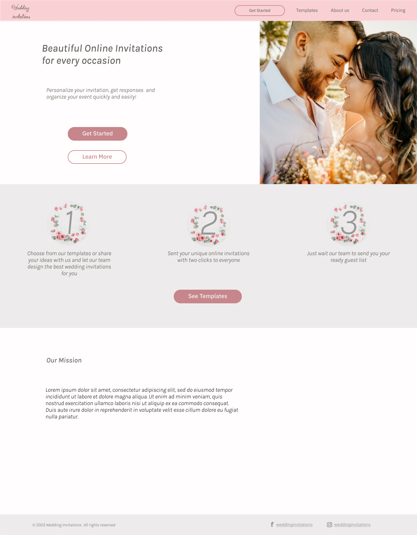 Online Wedding Invitations site by Ayshe on Dribbble
