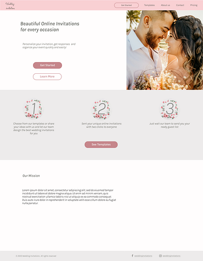 Online Wedding Invitations Website design onlineinvitations ui uidesign weddinginvitations