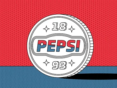 PEPSI COin 2d adobe illustrator badge badge design badge logo blue brand identity branding coin design graphic design illustration illustrator logo logo design pepsi pepsi logo pepsi redesign red vector