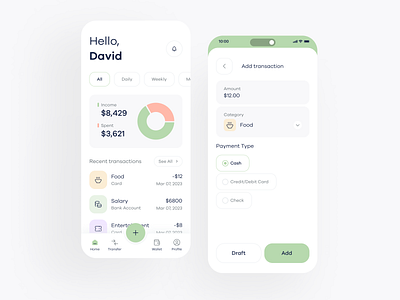 Expense Tracker App app banking budget expense tracker income mobile money management tracking ui ui design ux design