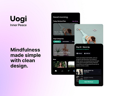 Yoga Mobile App UI UX Design app clean design minimal mobile sport ui ux yoga