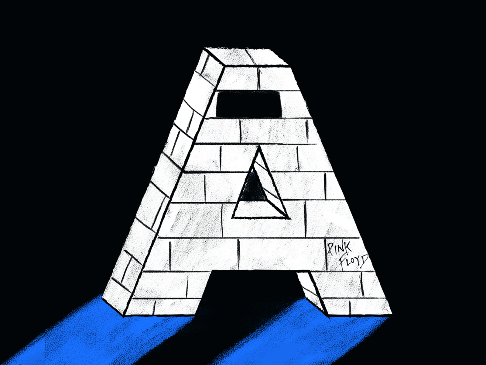 Letter A for #36daysoftype 2d 36daysoftype animation another brick design frame by frame illustration motion pink floyd the wall