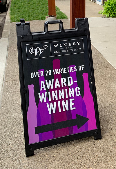 Award-Winning Wine A-Frame branding design graphic design signage