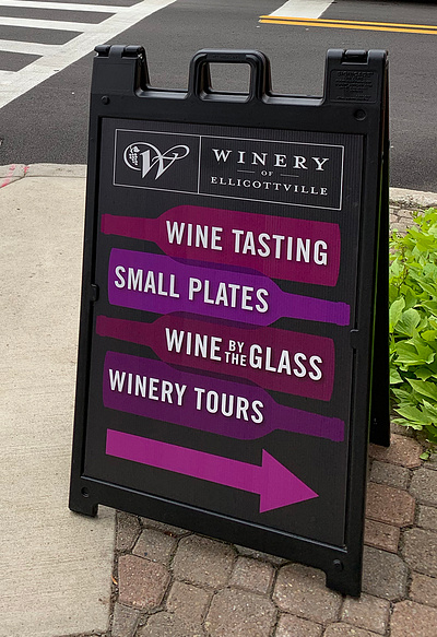 Wine Tasting A-Frame branding graphic design signage