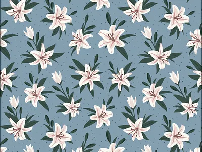 Lily pattern design floral pattern illustration lily pattern design seamless pattern