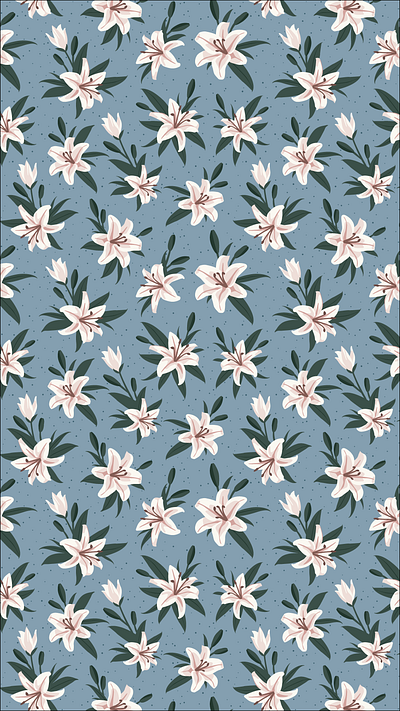 Lily pattern design floral pattern illustration lily pattern design seamless pattern