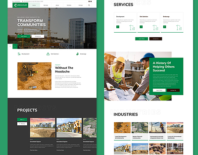 Construction Company Landing Page Design ui ux