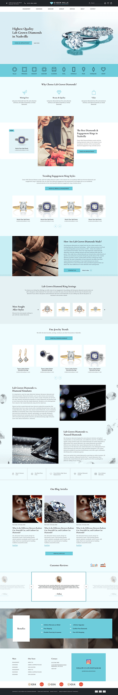 Diamond Ring Landing Page Design ui ux