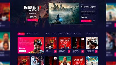 DIGITAL GOODS STORE dark design digital dribbble games market rime rimeartov rimelovepie ui