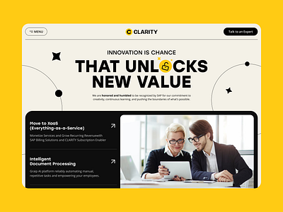 SAP innovation website design concept 2023 ai branding design designer first screen graphic design home page home page design inspiration landing page light theme minimal modern tech trend 2023 ui ux ui web website design