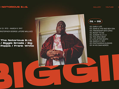 THE NOTORIOUS B.I.G. BIOGRAPHY biggie graphic design notorious ui web design