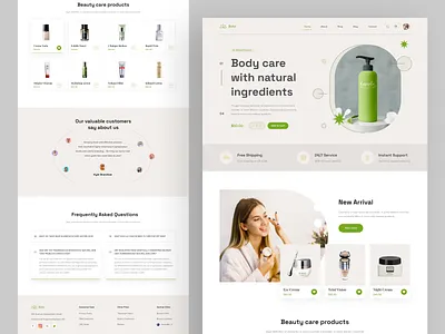 Beauty Products Landing Page beauty beauty clinic blockchain cosmetic cosmetics cosmetology creative ecommerce makeup minimal skin skin care skincare spa web design website design