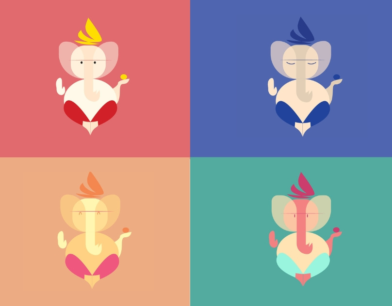 GANESH ILLUSTRATION design flat illustration graphic design illustration vector
