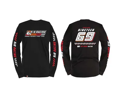 K&N Jersey Long Sleeve 1969 69 apparel car dirtbike distressed filter fuel illustrator jersey long sleeve motorcycle number off road print race racing sleeve tee shirt vintage
