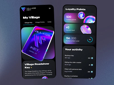 UI Mobile Screens For Village Roadshow 3d animation branding crypto crypto design design illustration interface logo mobile nft ui ux villageroadshow web