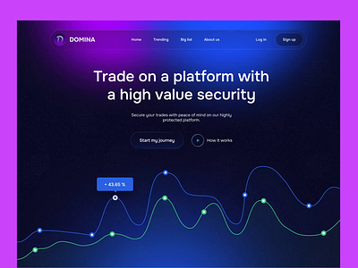 Trading website main page animation anomation blockchain dark theme dark ui financial fintech gradient graph graphs minimalistic trading trend ui ux web web design webdesign website