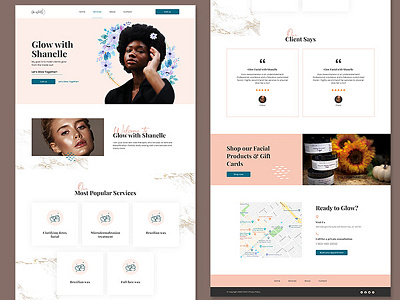 Glow With Me Landing Page Design ui ux