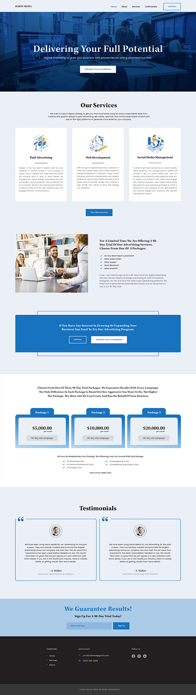 Landing Page for Digital Marketing Agency ui ux