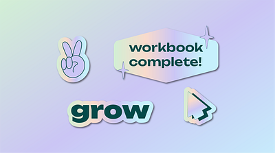 Fundamentals branding (skill development program) branding gradient graphic design growth journey knowledge learning design lms pastel stickers ux vector visual design workbook