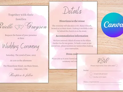 Printable Fairytale Wedding Invitation graphic design