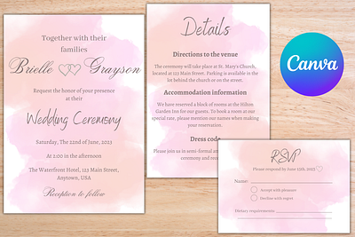 Printable Fairytale Wedding Invitation graphic design